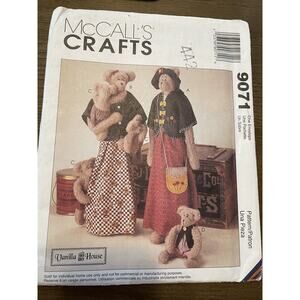 McCalls Crafts 9071 Sew Many Bears Mother Baby Babies Mama Clothes Bear 26" 10"